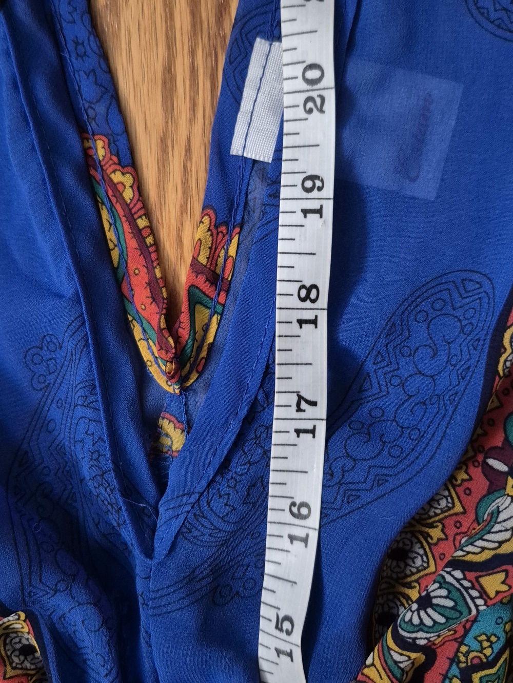 Boho 90s Vibe V-Neck Paisley Sheer Tunic Top Small - Picture 9 of 11